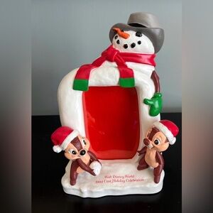 Walt Disney World 1994 Cast Holiday Celebration Picture Frame New Chip & Dale